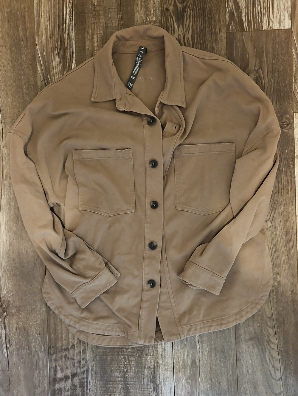 Vuori MacKenzie Shirt Jacket Chore Cotton Tan Cream Button Like New XS/S